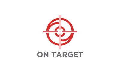 Bullseye target icon symbol. Arrow dart targeting market logo sign. on target logo Vector illustration image. Isolated on white background.