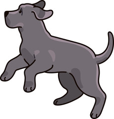 Simple and adorable Great Dane illustration jumping