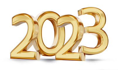 2023 golden bold number 3d-illustration