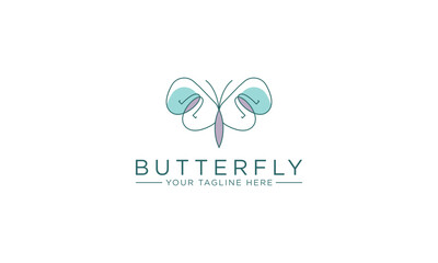 butterfly logo vector line outline monoline icon illustration. Butterfly logo. Luxury line logotype design. Universal premium butterfly symbol logotype.