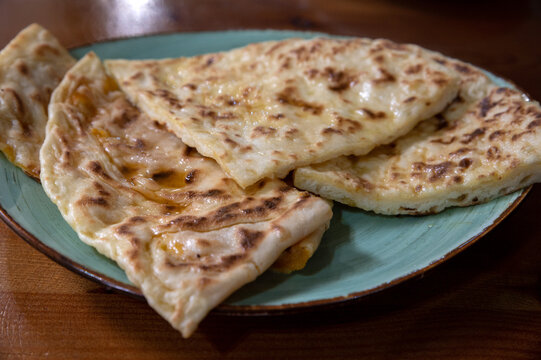 Traditional Chechen dish Chepalgash on a plate