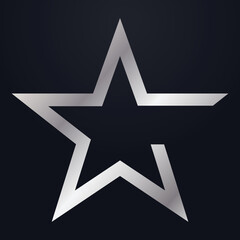 Luxury Silver star logo Symbol Vector designs template, Elegant Style Star logo designs with Black Background. eps vector file