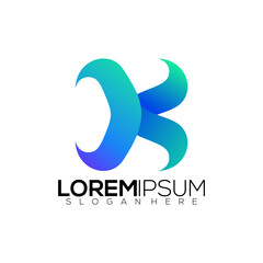 Letter K modern color logo gradient