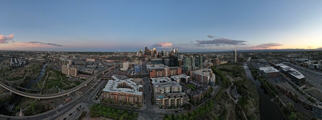 Denver panorama after sunset
