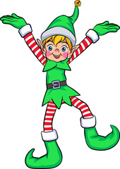 Merry Christmas element cute elf actions