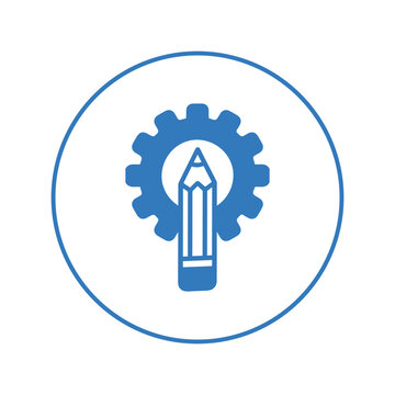 Design development pencil web icon | Circle version icon |