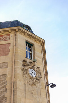 Roofs of a house in Paris close-up on a sunny day.