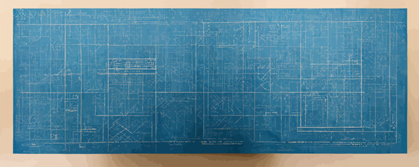 blueprint paper. Blank blue sheet of paper with grid. background, banner
