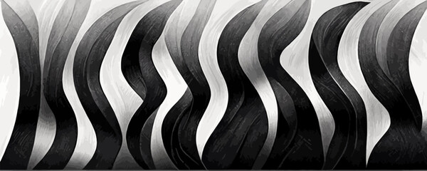 black abstract background design. Modern wavy line pattern, background, banner
