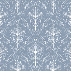 Luxury wallpaper with golden elements. Seamless pattern bg. Classical luxury old ornament, royal victorian seamless texture for wallpapers, textile, wrapping. Exquisite floral baroque template.