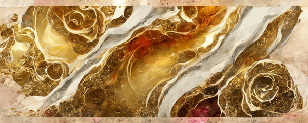 rose and gold stone marble quartz texture, background, banner - obrazy, fototapety, plakaty