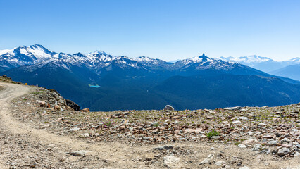 Panoramic view from top of Whistler mountain, British Columbia, Canada