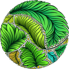 Gradient Floral Doodle Art Illustration