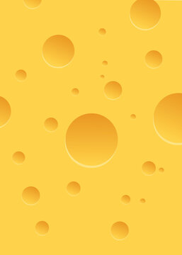 Cheese background with holes. Vector illustration.