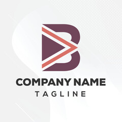 B Letter Alphabet Creative Abstract and Minimalist Logo for All Types of Corporate Company or Business