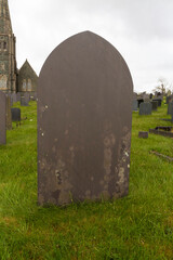 Rear of slate gravestone