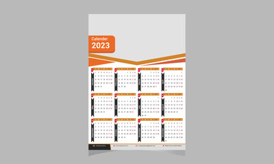 Wall Calendar Design Template 2023 