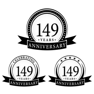 149 years anniversary logo collections. Set of 149th Anniversary logotype template. Vector and illustration. 