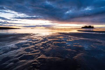 Obraz premium sunset at the beach. Storsand, Finland