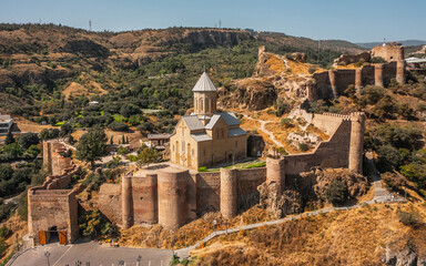 Aerial view of Narikala Fortress in Tbilisi