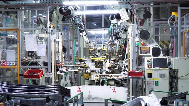 robots in a car plant
