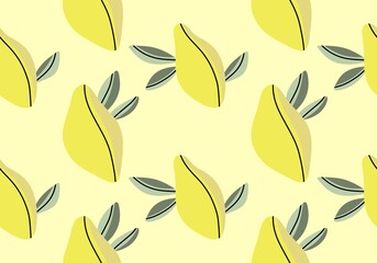 Summer fruit seamless doodle polka dots lemon pattern for wrapping and clothes print and fabrics and kitchen