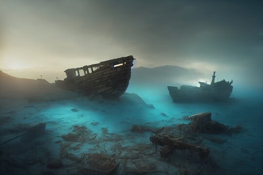 A 3D illustration of a Roman Shipwreck based on a wreckage from over 2000 years ago.