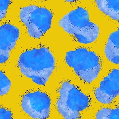 Abstract watercolor paint spots seamless drops pattern for wrapping and clothes print and kids accessories and fabrics