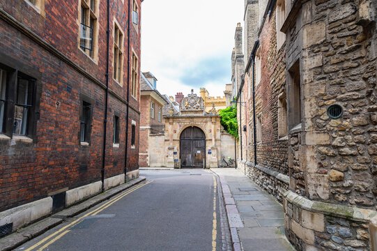 Buildings in Trinity Lane is a historic street in the heart of Cambridge, leading to Trinity Street, Cambridgeshire, England