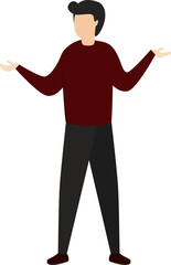 Businessman characters happy standing, talking and waiving hand in different pose.