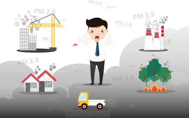 Air Pollution PM2.5 Concept.