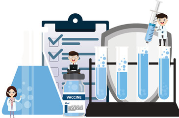 Medical laboratory research with science glass tube.Laboratory diagnosis research.