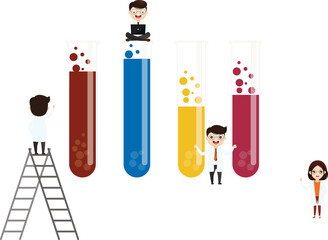 Medical laboratory research with science glass tube.Laboratory diagnosis research.