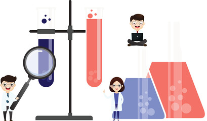 Medical laboratory research with science glass tube.Laboratory diagnosis research.