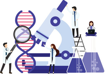 Scientists working with DNA. Doctors doing laboratory research. Genetic testing  DNA testing  genetic diagnosis.