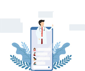 Mobile doctor. Healthcare consulting web service. Hospital support online.