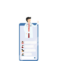 Mobile doctor. Healthcare consulting web service. Hospital support online.