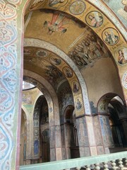 KYIV, UKRAINE - September 11 2022: Interior of the Orthodox Cathedral of Kyiv