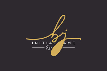 Initial BJ signature logo template vector. Hand drawn Calligraphy lettering Vector illustration.