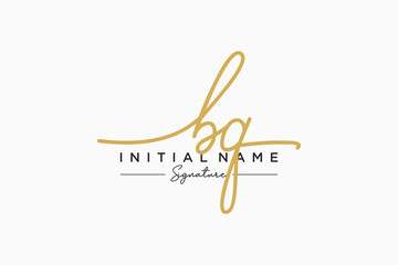 Initial BQ signature logo template vector. Hand drawn Calligraphy lettering Vector illustration.