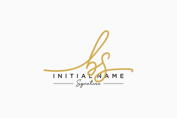 Initial BS signature logo template vector. Hand drawn Calligraphy lettering Vector illustration.