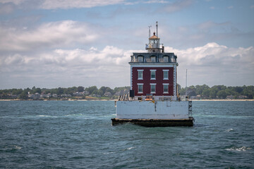 New London Ledge Lighthouse located in the Thames River in New London, Connecticut