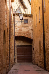 Fototapeta na wymiar Street in Pienza medieval town, Tuscany