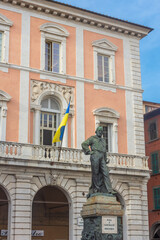 Fototapeta na wymiar Pisa, Italy, 14 April 2022: The town hall