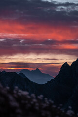 Morgenrot über den Alpen