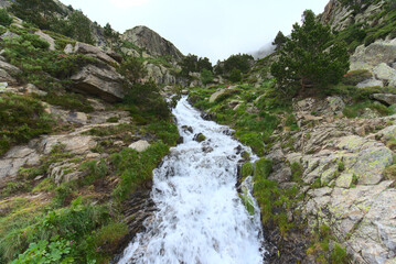 Mountain Landcape in Andorra during spring season  - obrazy, fototapety, plakaty