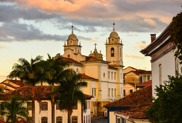 Fototapeta na wymiar Sunset in the historic district of the World Heritage-listed town of Diamantina, Minas Gerais state, Brazil