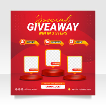 Giveaway Contest Social Media Post Banner Template