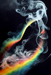 Abstract multi coloured smoke art