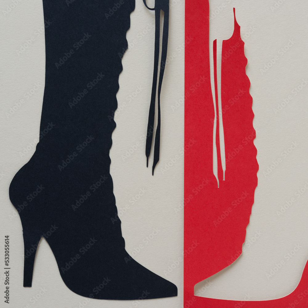 Sticker glyph or dingbat cutout of tall lace up stiletto boot (stencil)